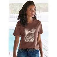 Vivance T-Shirt mit goldfarben schimmerndem Folienprint aus luftiger Baumwoll-Qualität