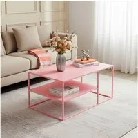 en.casa Couchtisch, »Solund« Beistelltisch Stahl 45x90x60 cm Rosa