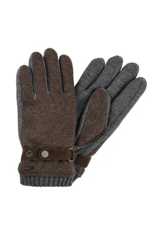 camel active - Strickhandschuhe mit Fleecefutter dark brown - Gr. - M