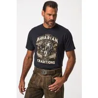 JP1880 T-Shirt T-Shirt Halbarm Trachten-Print Rundhals