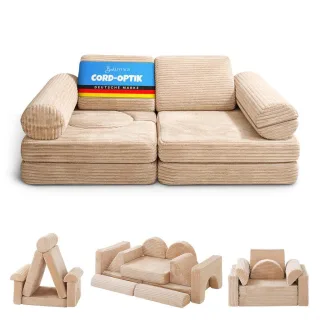 Bestlivings Kindersofa, Beige, Textil, 3-Sitzer, Füllung: Schaumstoff, einzeln stellbar, 72x50x144 cm, Oeko-Tex® Standard 100, Kinder- & Jugendzimmer, Kindermöbel, Kindersitzmöbel & -tische, Kindersessel & -sofas