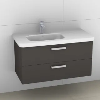 Artiqua 411 Waschtischunterschrank für DuraStyle 232510 Becken links Stahlgrau, 411-WU2L-D45-7142-88 411-WU2L-D45-7142-88