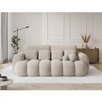 Lukas Möbel Schlafsofa Sofa Kitty mit Bettkasten in Bubble-Design, Schlafsofa mit Bettkasten, sechs Zierkissen und in Bubble-Look