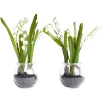 Kunstblume Maiglöckchen im Glas, Botanic-Haus, Höhe 20 cm