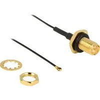 RP-SMA (Buchse) > MHF IV/HSC MXHP32 (Stecker), Koaxialkabel schwarz
