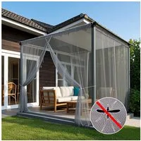 BTTO V&G Vorhang Moskitonetz,Outdoor Vorhang,DIY Größe (2 St), transparent, Insektenschutz,für Garten Balkon Patio Porch Pool Wohnzimme