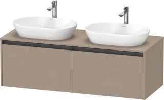 Duravit Ketho.2 Konsolenwaschtischunterbau wandhängend Leinen Matt 1400x550x459 mm - K24888B75750000 K24888B75750000