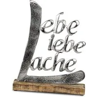 formano Dekofigur Schriftzug Lache Liebe Lebe aus Aluminium / Mango 32 cm
