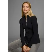 AJC Strickjacke in Rippstrick, mit Stehkragen und Zipper