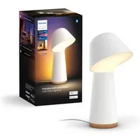 Philips Hue LED Tischleuchte White & Color Ambiance Twilight Nachttischleuchte ColorCast weiss, Abschaltautomatik, Bluetooth, CCT - über Fernbedienung, Dimmfunktion, Farbsteuerung, Farbwechsel, Leuchtdauer einstellbar, Memoryfunktion, Nachtlichtfunkt