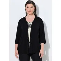 Ulla Popken T-Shirt 2-in-1-Shirt Blüten Classic Rundhals 3/4-Arm