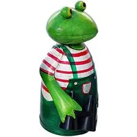 Paulslandhaus Gartenfigur Zaunhocker FROSCH mit FERNGLAS Pfostenhocker Spanner - Voyeurfrosch