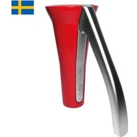 Drosselmeyer Nussknacker Robuster Nussknacker im eleganten schwedischen Design - Rot, patentiertes Hebelkonzept