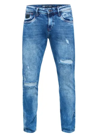 Jeans Hose "TORI" Slim Fit Destroyed Denim