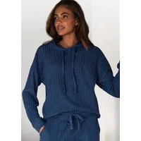 LASCANA Hoodie Strickpullover mit Kapuze und in melierter Optik, Loungewear