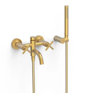 Tres Aufputz 2 Griffmischer für Wanne und Dusche Anti Kalk Messing Handbrause , 28317601OM 28317601OM