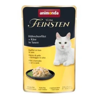 animonda Vom Feinsten Nassfutter Katze, Adult 18x50g mit Hühnchenfilet und Käse, in Sauce