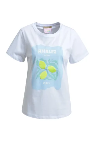 Smith&Soul - Regular T-Shirt Table Book Prints powder blue print - Gr. - XL