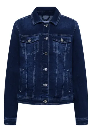 Cecil - Klassische Jeansjacke für Damen mit Umlegekragen und Knopfleiste blau - Gr. - S