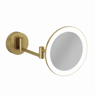 Kludi VELA R LED-Kosmetikspiegel mit Wandhalterung Brushed Gold, 58995N0W 58995N0W