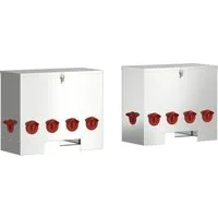 vidaXL Futterspender Hühnerfütterer 2 Silber 60,5 x 29 x 51 cm 25 kg
