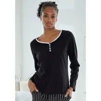 Vivance Dreams by Lascana Pyjamaoberteil mit Paspel und kurzer Zier-Knopfleiste