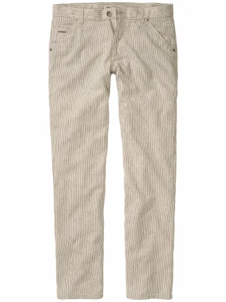 Mey & Edlich Herren Ecru-Epilog-Hose Weiß 55 % Leinen, 45 % Baumwolle