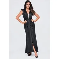 OMBRE Abendkleid Dress LA-OM-DLR412 black XS Schwarz M (kein Set, 1-tlg) in Unifarbe