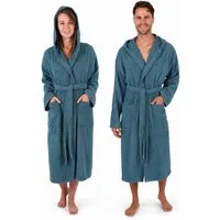 Betz Bademantel Saunamantel mit Kapuze BERLIN für Herren und Damen, Wadenlang, 100% Baumwolle, Kapuze, gürtel
