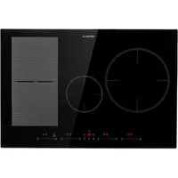 Klarstein Induktions-Kochfeld Delicatessa 77 Hybrid Induktionskochfeld autark 4 Zonen 7500W 77 cm, Einbau Induktionskochfeld 4 Platten Glaskeramik autark Kochfeld