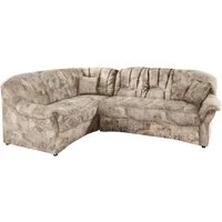 DOMO collection Ecksofa Bahia, zeitlos und elegant, bequeme Armlehnen, L-Form, Microfaser, natur