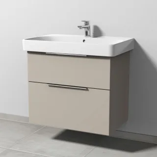 Sanipa 3way Waschtischunterbau zu Geberit Smyle Square Waschtisch mit 2 Auszügen, Kaschmir-Matt UP6721U