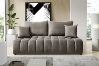 Sofa 3-Sitzer mit Schlaffunktion NINA Stoff Soft Braun