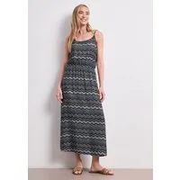 STREET ONE Midikleid Sommerkleid mit Zick-Zack-Muster
