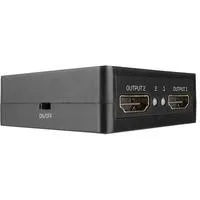 2 Port HDMI Splitter 18Gbps, kompakt schwarz