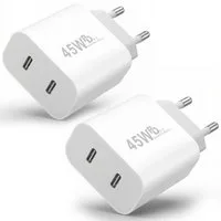GreenHec USB C Schnellladegerät 45w Samsung Galaxy S26 S25 S24 S23 S22 S21 Fast Schnelllade-Gerät (Spar-Set, 45w USB-C Dual Charger (2er Pack), S26+ Ultra FE Ladegeräte USBC Handy Charger Netzteil Adapter Zubehör)