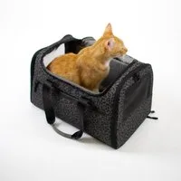 LucyBalu Tiertransporttasche Designer Katzentransporttasche, Tragetasche für Katzen mit Fenster bis 10,00 kg