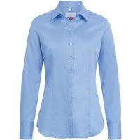 GREIFF Langarmbluse Greiff Corporate Bluse PREMIUM Damen Bügelfrei Mittelblau
