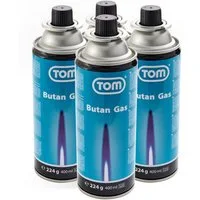 TOM Gaskartusche 224g Gaskartuschen Set MSF-1A, 4 St., Made in Europa, EN417, Butangas