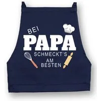 Youth Designz Grillschürze Herren Schürze Bei Papa Schmeckt es am besten Print Kochschürze, mit lustigem Spruch & Logo Aufdruck