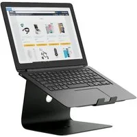 SLABO Laptop-Ständer Notebookhalterung Laptopständer für Mac Book, MacBook Air, MacBook Pro, alle Notebooks, Laptops "Aluminium" - SCHWARZ / BLACK