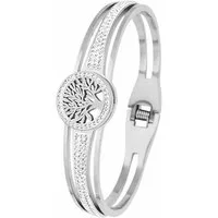 Taffstyle Armband Lebensbaum Damen Armband Edelstahl 18K vergoldet Strass Elegant (Filigranes Damen-Armband mit einem Lebensbaum-Motiv), Der Klappverschluss ist praktisch, sicher und sorgt für guten Halt