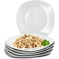 MamboCat Speiseteller 6er Set Lotta Speiseteller weiß Porzellan 6 Personen große Platte