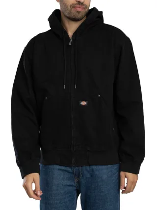 Dickies Ungefütterte Canvas-Kapuzenjacke, Schwarz