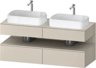 Duravit Qatego Konsolenwaschtischunterbau wandhängend Taupe Supermatt 1400x550x600 mm - QA4767083830 QA4767083830000
