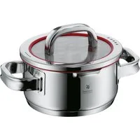 WMF Bratentopf Function 4, Cromargan® Edelstahl Rostfrei 18/10 (2-tlg), wärmereduzierende Griffe, mit 4 Abgießfunktionen, Innenskalierung
