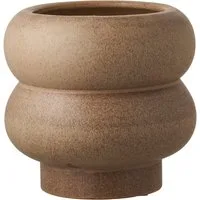 tinkaro Blumentopf Keramik ø19x17,5 cm Braun (1 St), Runder Blumenkübel als Übertopf für Kräuter auf dem Fensterbrett