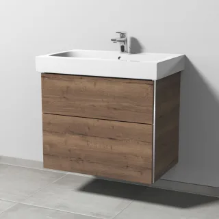 Sanipa 3way Waschtischunterbau zu Geberit iCon Waschtisch mit 2 Auszügen, Eiche-Tabak BR65150