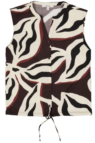Garcia - Bedrucktes Blusentop braun - Gr. - XL