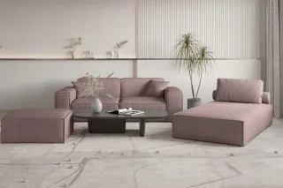 Polstermöbel Set 3-teilig CELES PREMIUM in Stoff Scala Lavendel